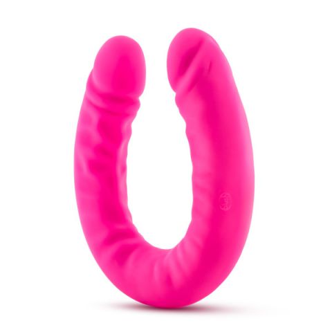 Ruse 18" Silicone Slim Double Dong Hot Pink
