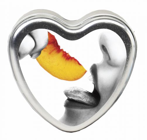 Candle 3-In-1 Heart Edible Peach 4.7 Oz