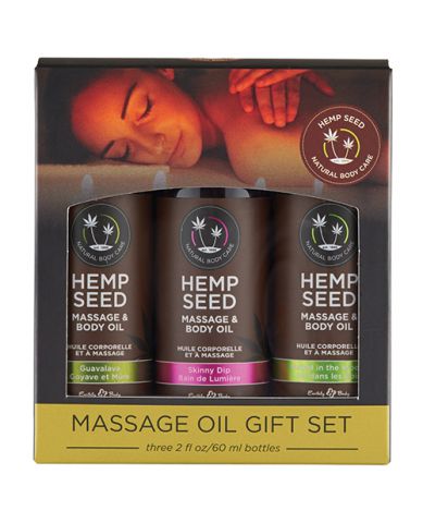 Massage Oil Gift Set Box 3 2oz Bottles Skinny Dip Naked in the W