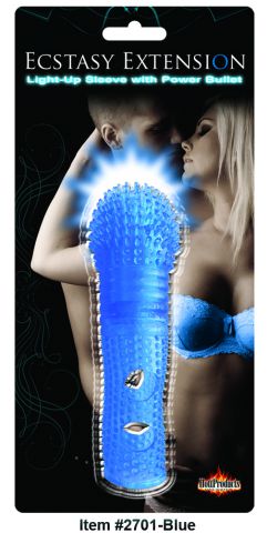 Penis Extension Sleeve w/Power Bullet Blue