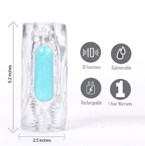 Aster Clear Stroker w/ Rechargeable Bullet