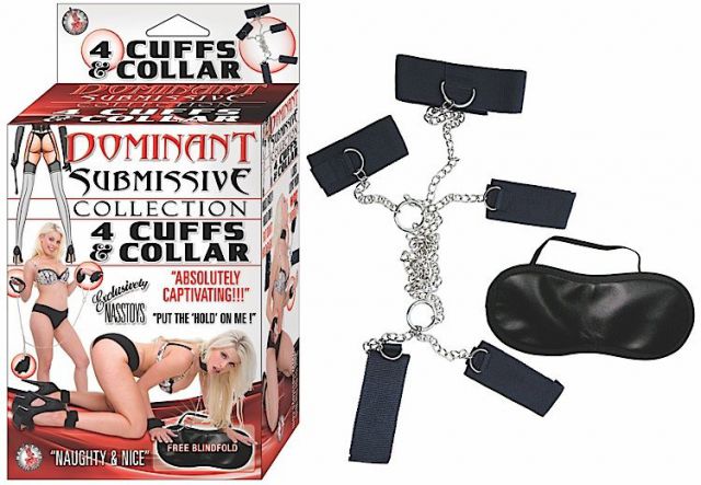 Dominant Submissive 4 Cuffs & Collar Black