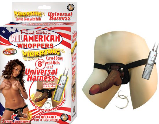 Afro Ammerican Whoppers Vibrating 8indong w/Harness