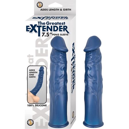 The Great Extender 7.5" Penis Sleeve Blue