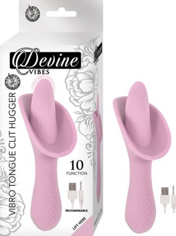 Devine Vibes Vibro Tongue Clit Hugger Pink