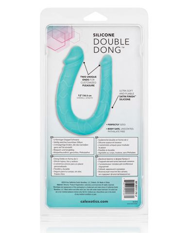 Silicone Double Dong Teal Ac/Dc