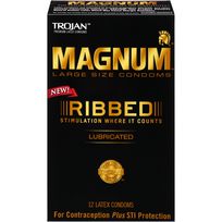Trojan Magnum Ribbed 12 Pack