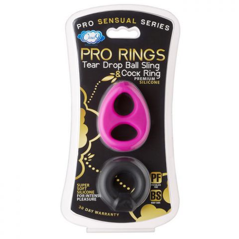 Pro Sensual Silicone Tear Drop Ring & Donut Sling 2 Pack