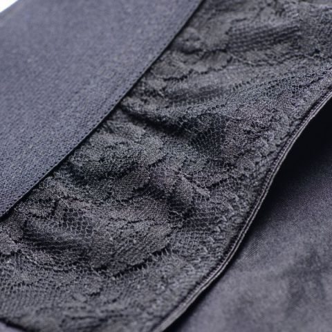 Strap U Lace Envy Crotchless Panty Harness Black S/M